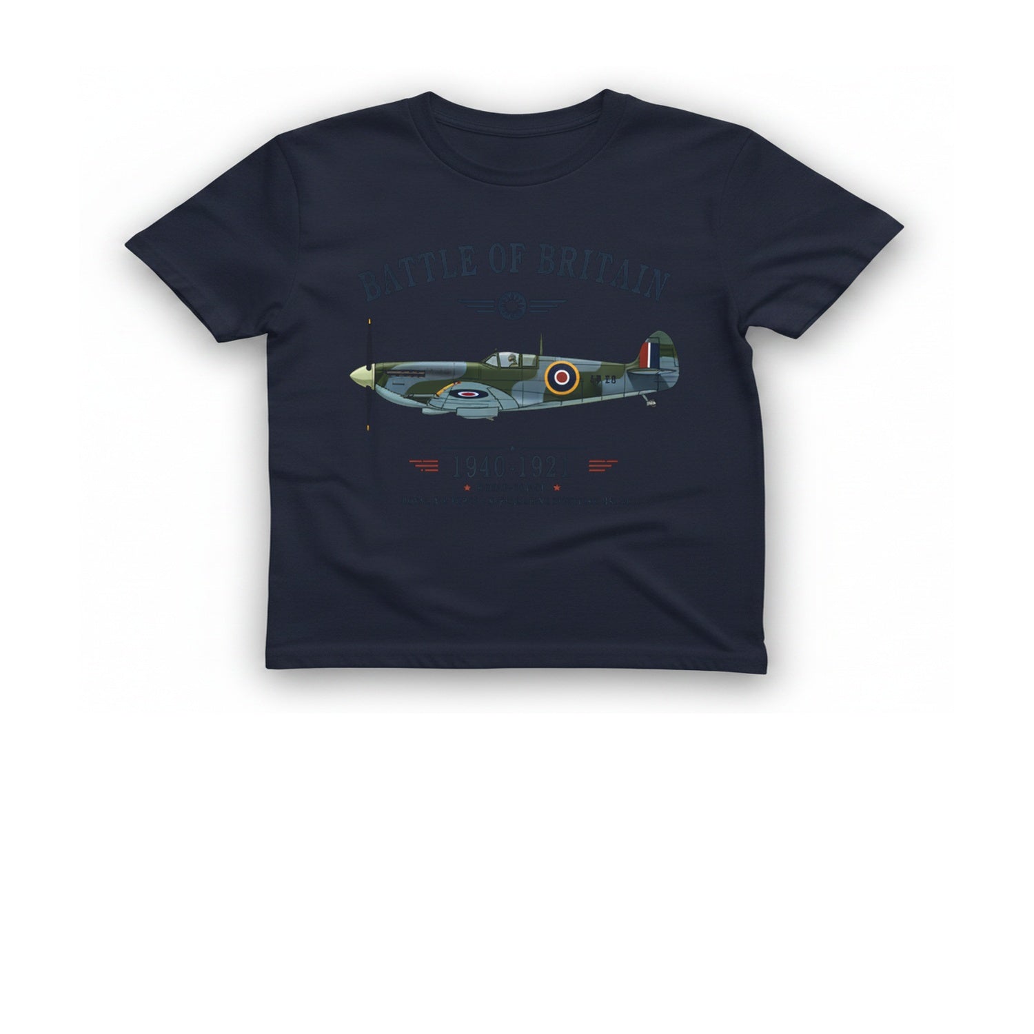 Battle of Britain Spitfire T-Shirt - Heather Navy front