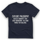 Explore Philosophy T-Shirt - Heather Navy front