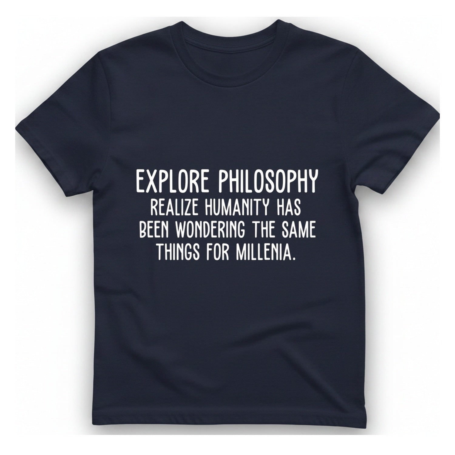 Explore Philosophy T-Shirt - Heather Navy front
