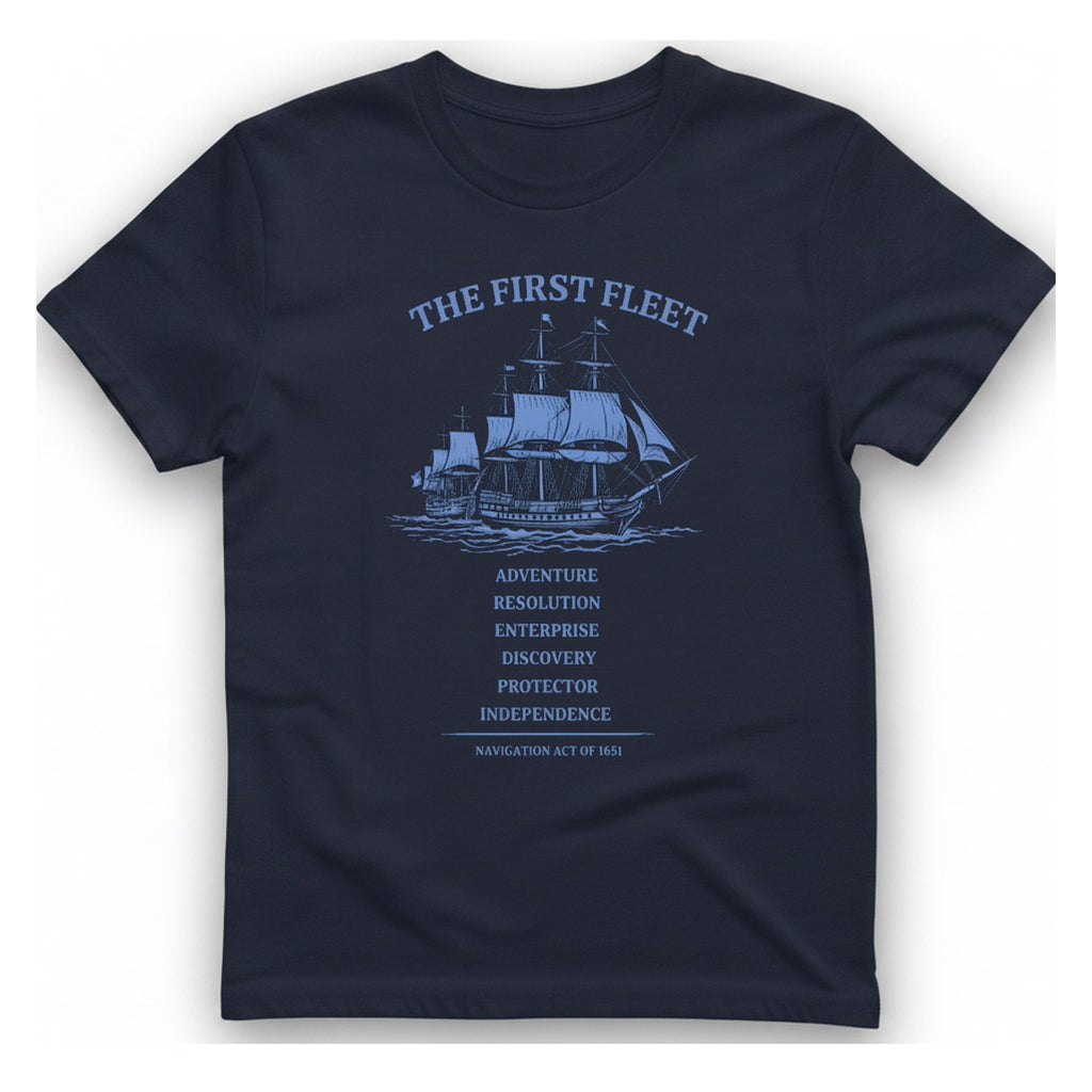 First Fleet Navigation Act T-Shirt - Heather Navy front
