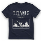 Titanic Unsinkable T-Shirt - Heather Navy front