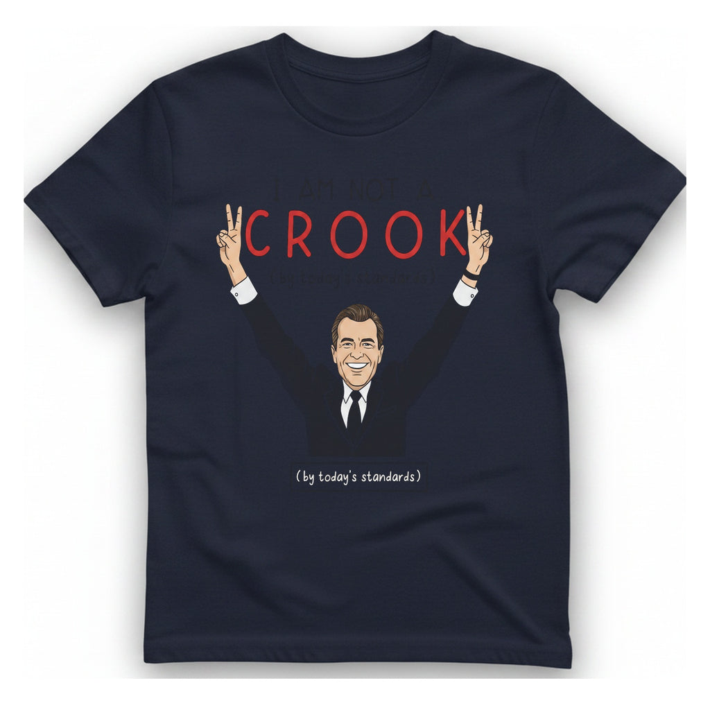Not A Crook T-Shirt - Heather Navy front