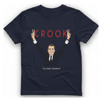 Not A Crook T-Shirt - Heather Navy front