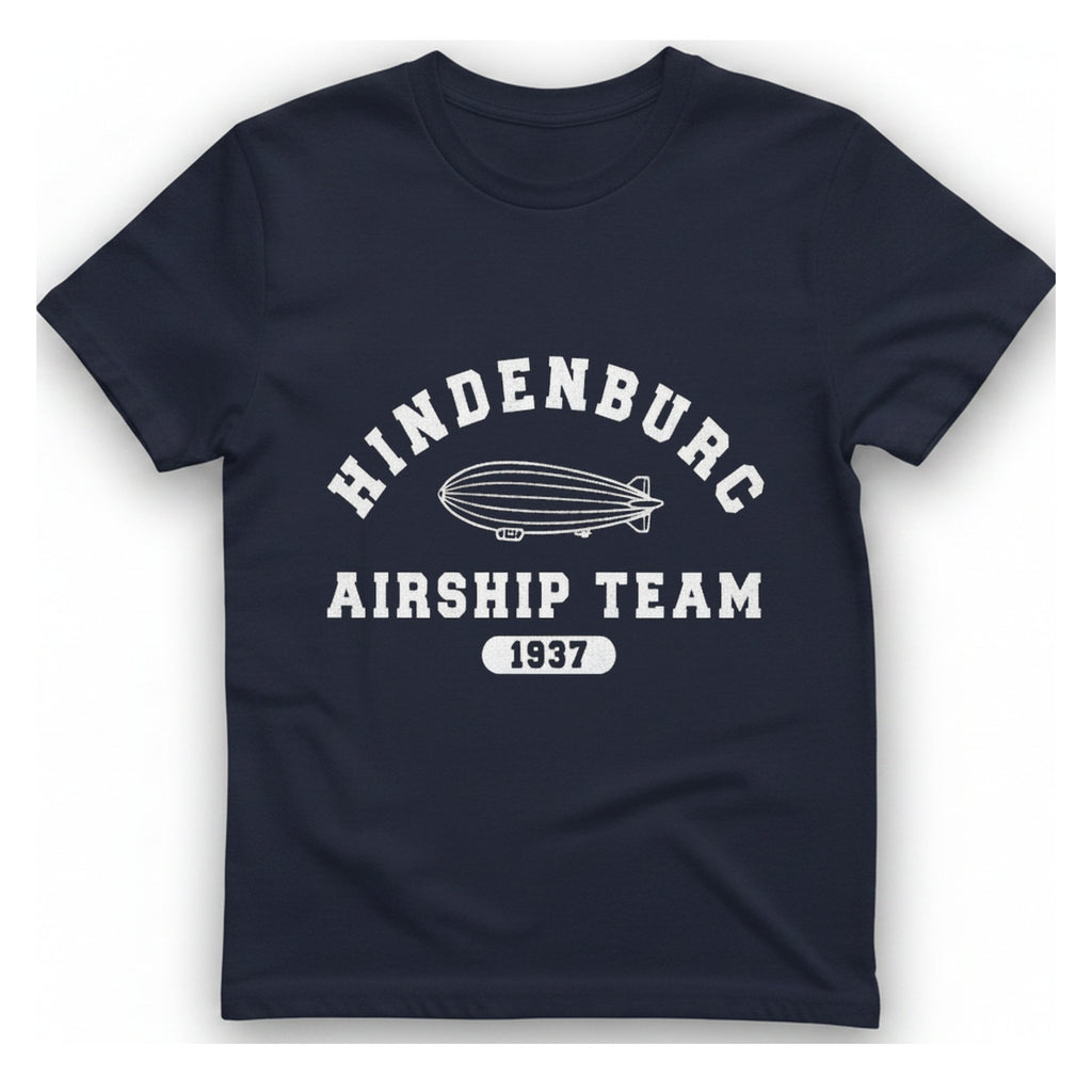 Hindenburg Airship Team T-Shirt - Heather Navy front