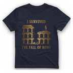 I Survived The Fall of T-Shirt - Heather Navy front