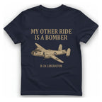 B Liberator Bomber T-Shirt - Heather Navy front