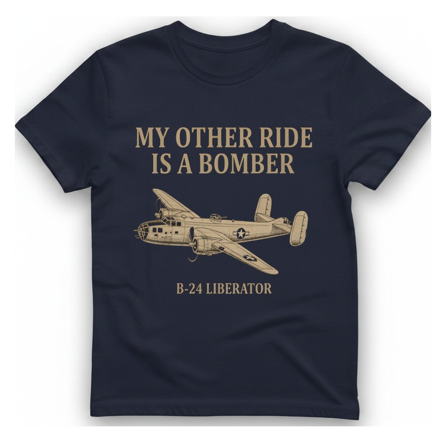 B Liberator Bomber T-Shirt - Heather Navy front