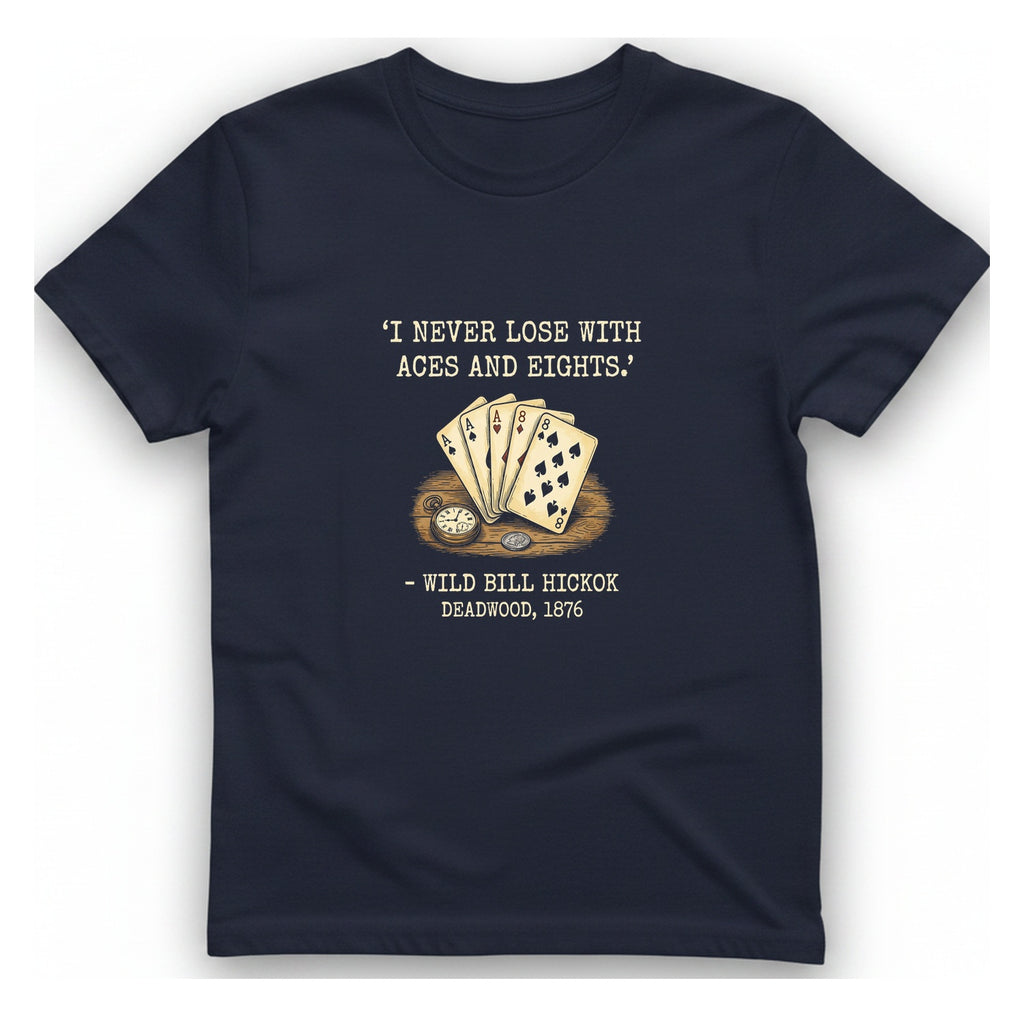Dead Mans Hand Poker T-Shirt - Heather Navy front