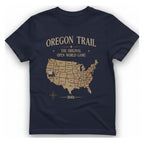 Oregon Trail The Original Open T-Shirt - Heather Navy front