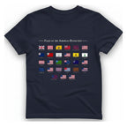 American Revolution Flags T-Shirt - Heather Navy front