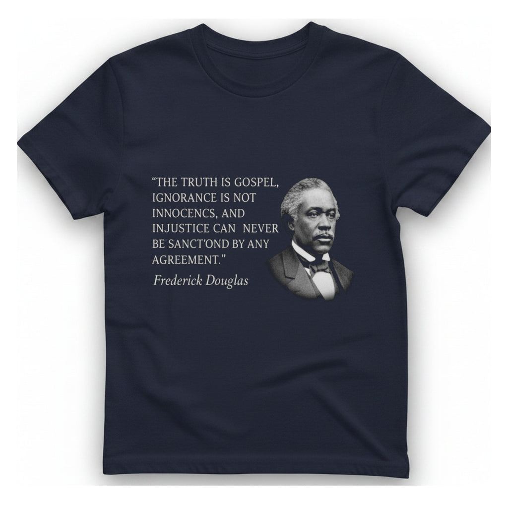 Frederick Douglass Quote T-Shirt - Heather Navy front