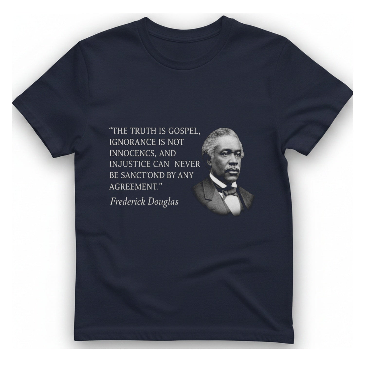Frederick Douglass Quote T-Shirt - Heather Navy front