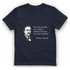 The Only Man Who Never T-Shirt - Heather Navy front