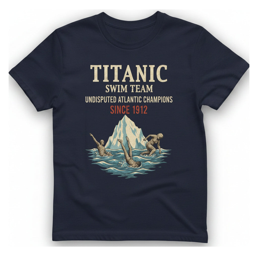 Titanic Swim Team T-Shirt - Heather Navy front