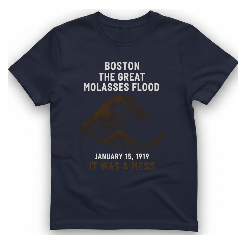 Boston The Great Molasses Flood T-Shirt - Heather Navy front