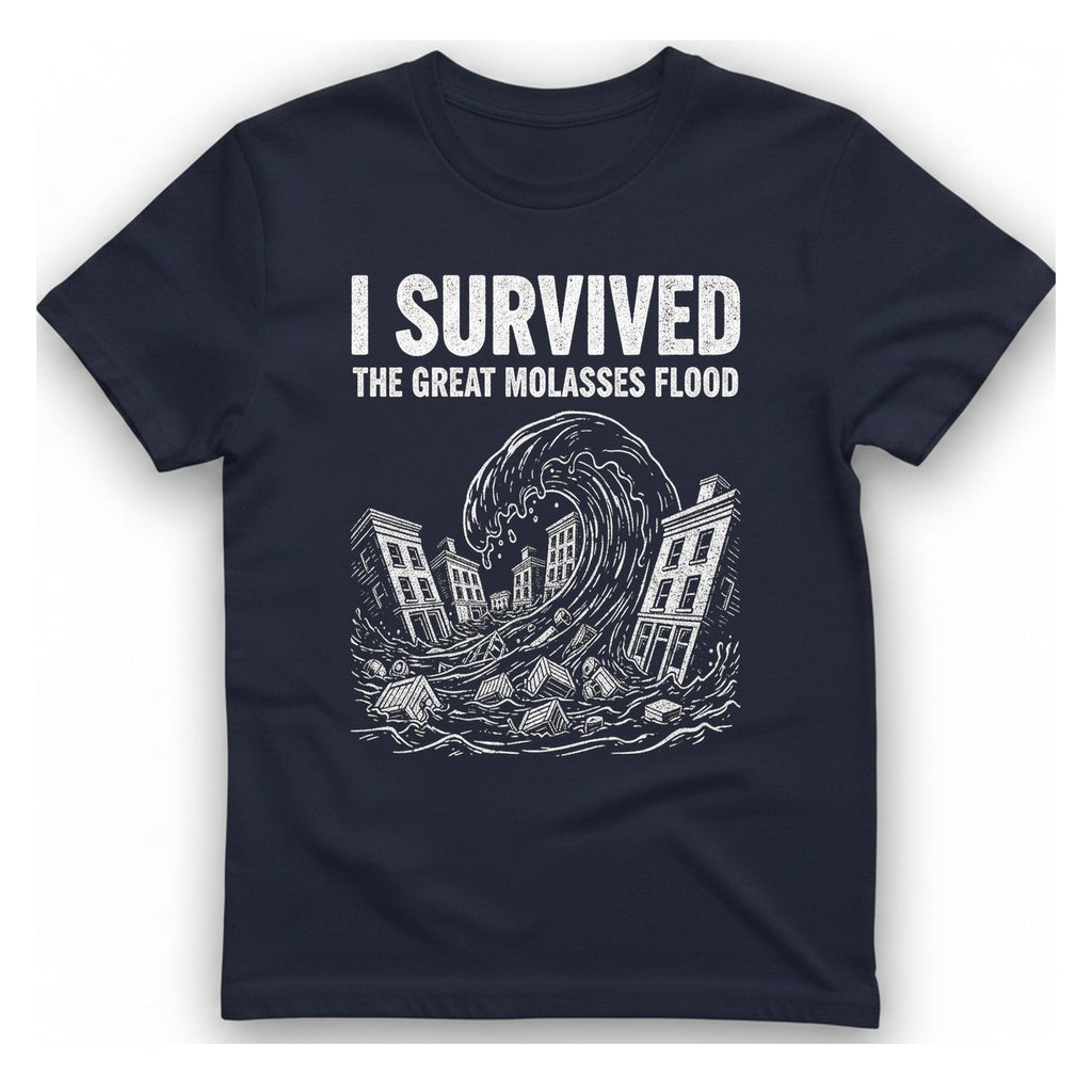 Great Molasses Flood T-Shirt - Heather Navy front
