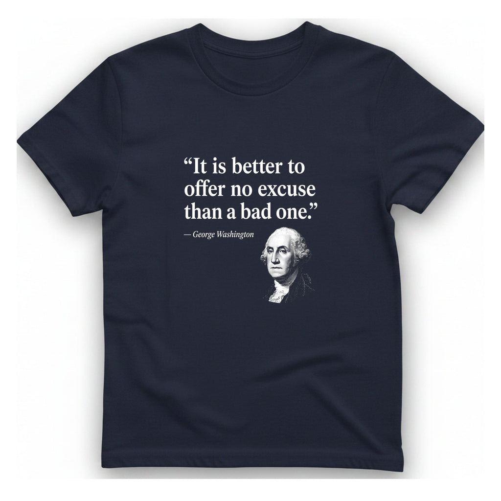 George Washington No Excuse T-Shirt - Heather Navy front