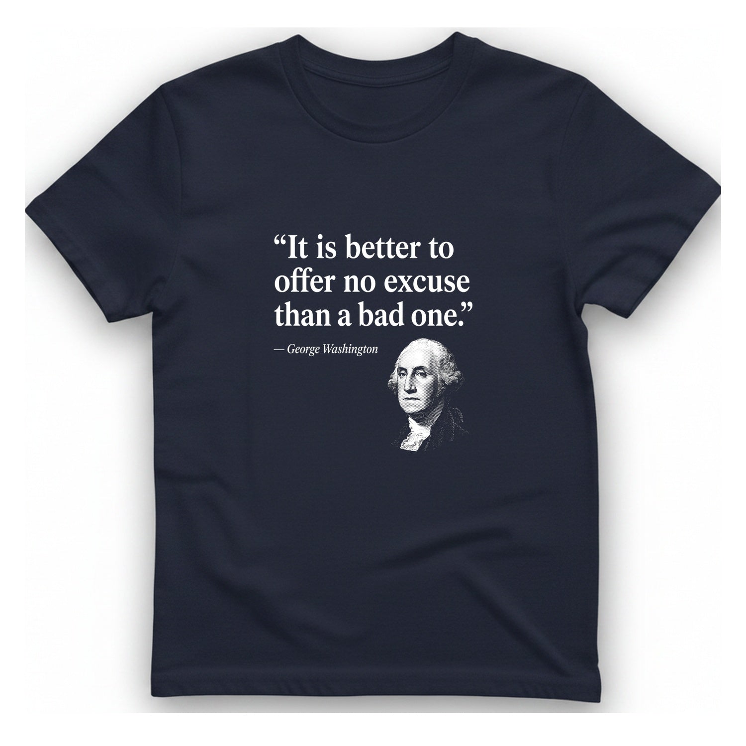 George Washington No Excuse T-Shirt - Heather Navy front
