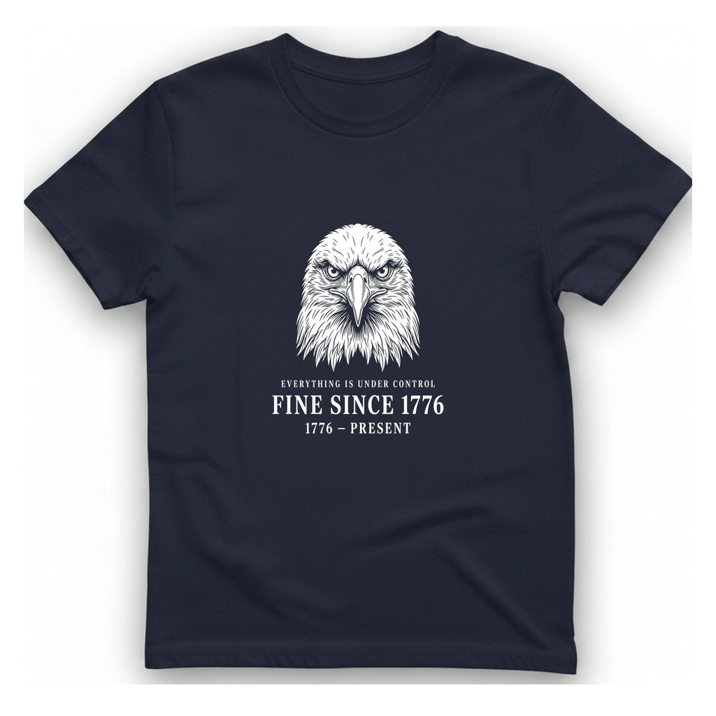 Stressed Eagle Fine Since T-Shirt - Heather Navy front