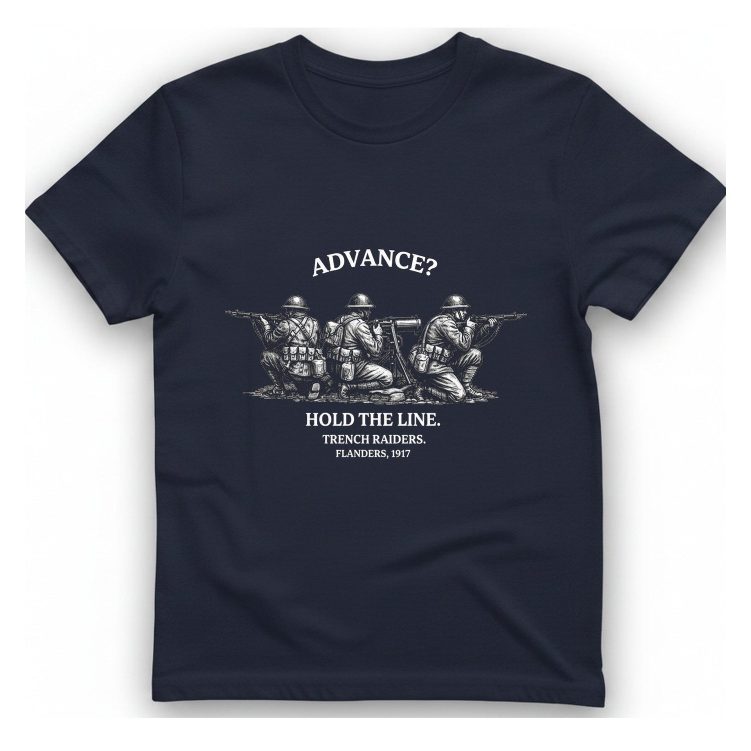 Flanders Trench Raiders T-Shirt - Heather Navy front