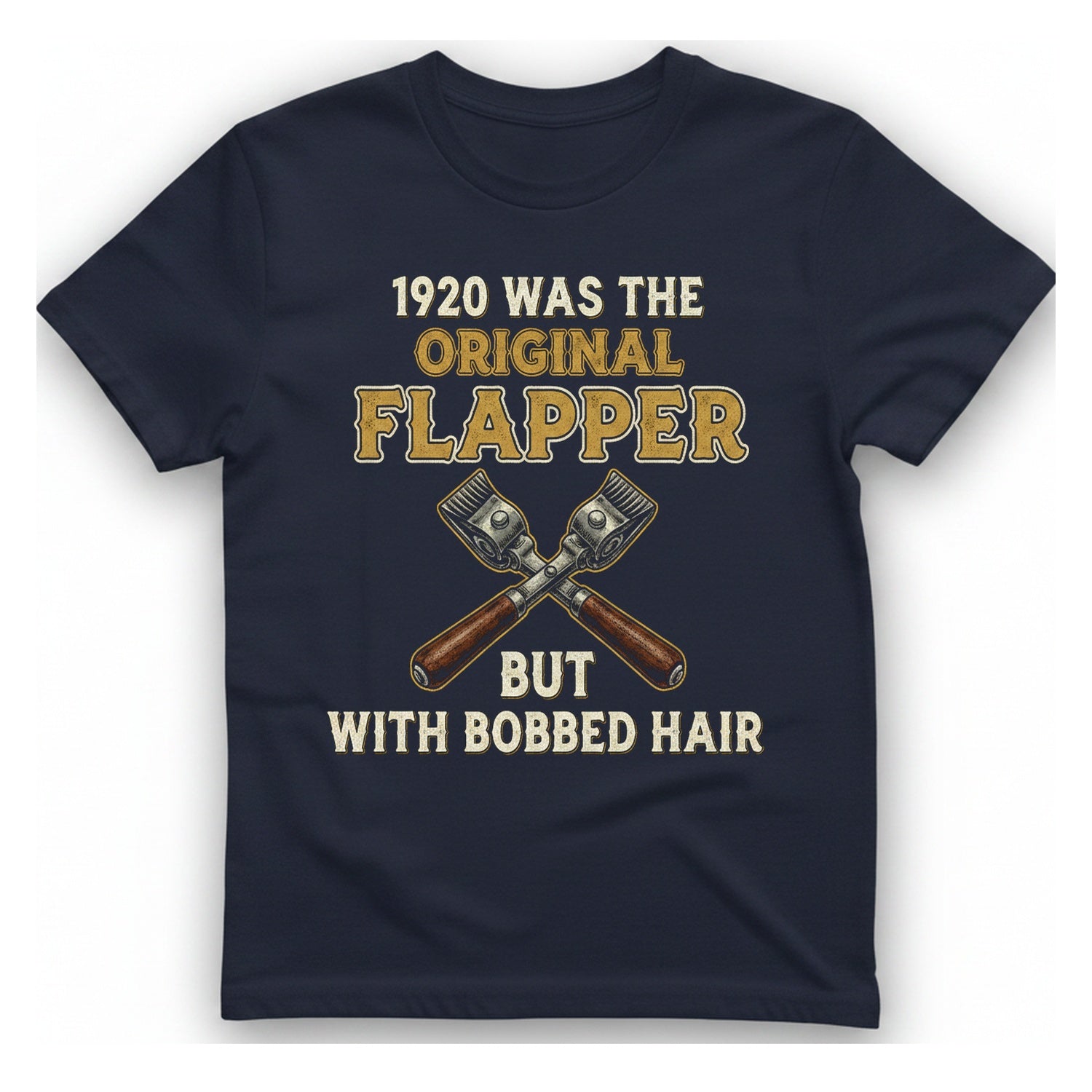 Was The Original Flapper T-Shirt - Heather Navy front