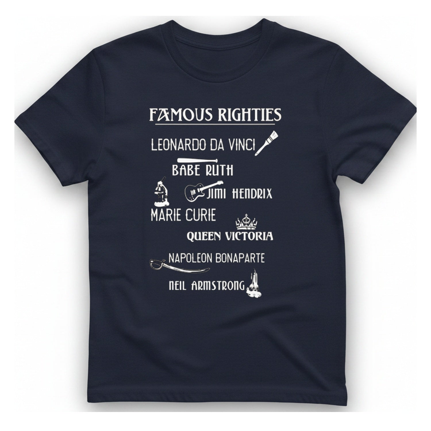 Famous Righties T-Shirt - Heather Navy front