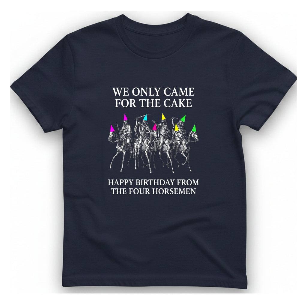 Four Horsemen Birthday Party T-Shirt - Heather Navy front