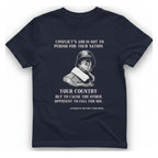 Historic Commander Quote T-Shirt - Heather Navy front