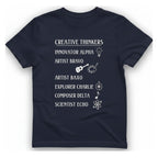 Creative Thinkers List T-Shirt - Heather Navy front
