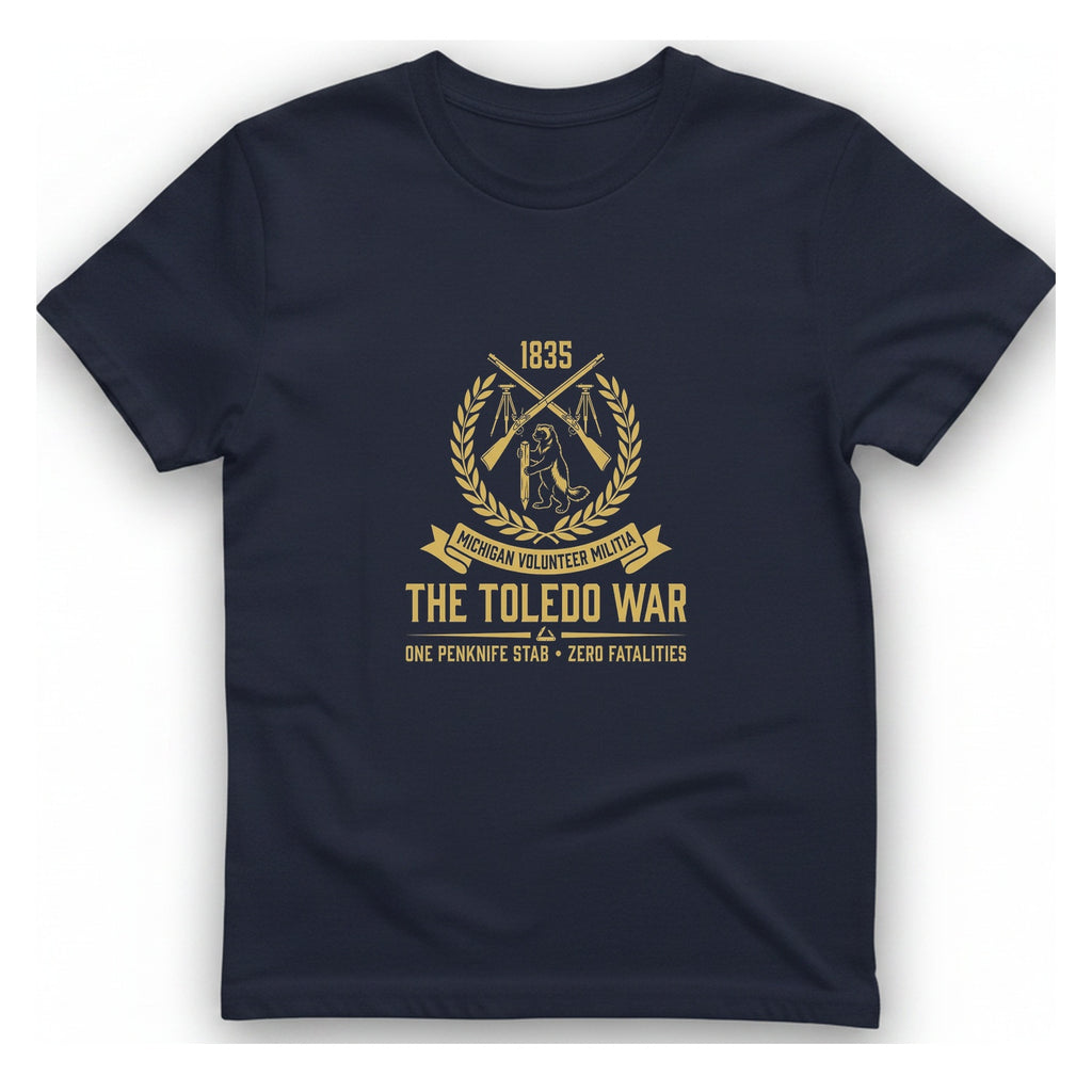 The Toledo War Michigan Volunteer T-Shirt - Heather Navy front