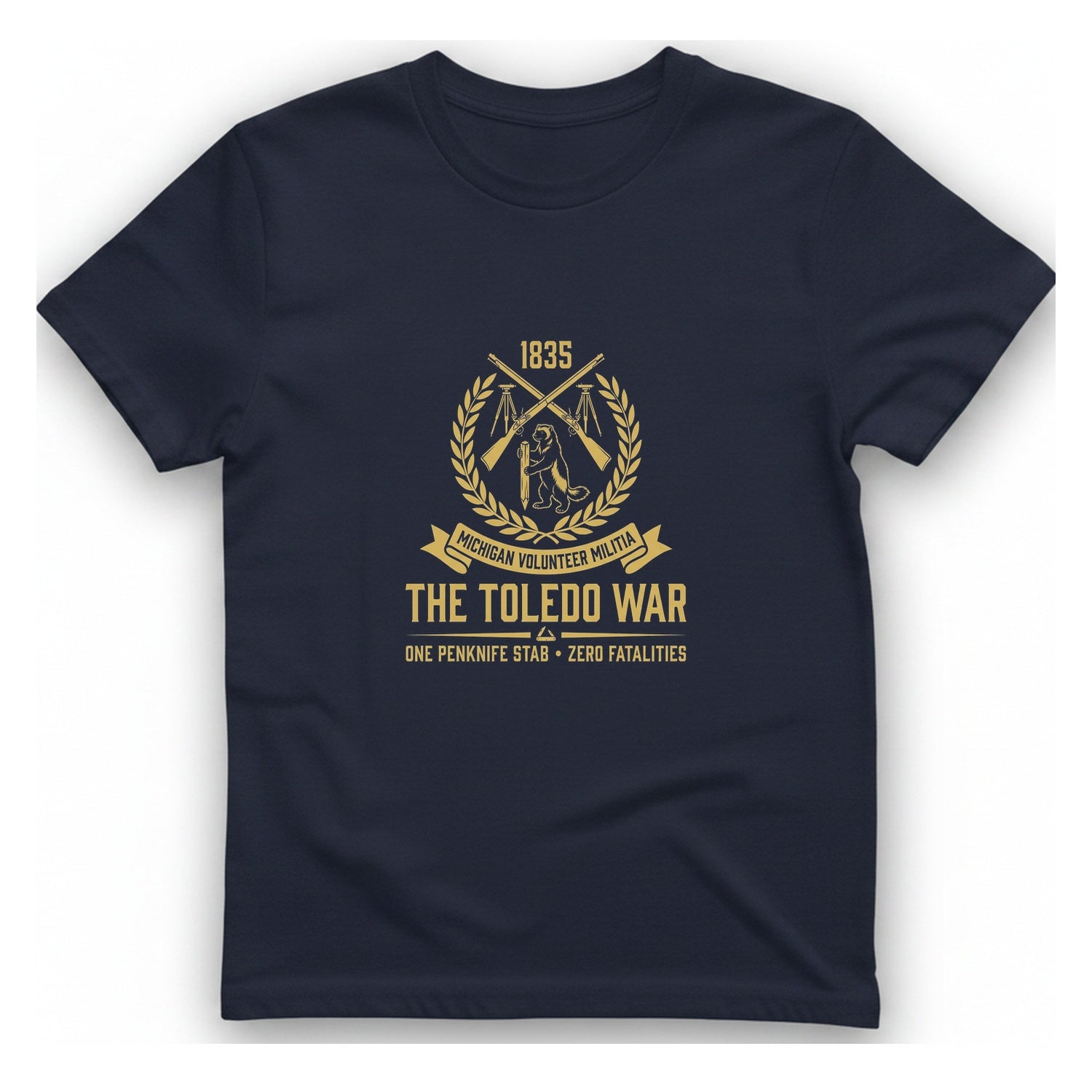 The Toledo War Michigan Volunteer T-Shirt - Heather Navy front
