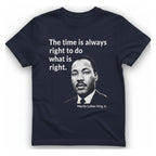 The Time Is Always Right T-Shirt - Heather Navy front