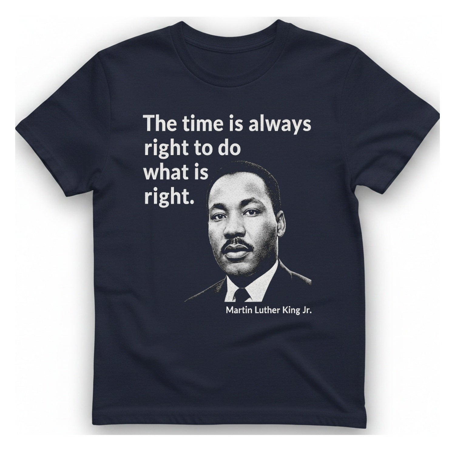 The Time Is Always Right T-Shirt - Heather Navy front