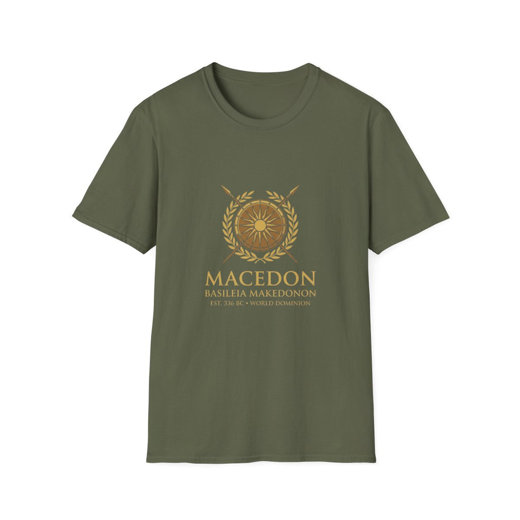 Macedonian Empire Crest T-Shirt - Military Green front