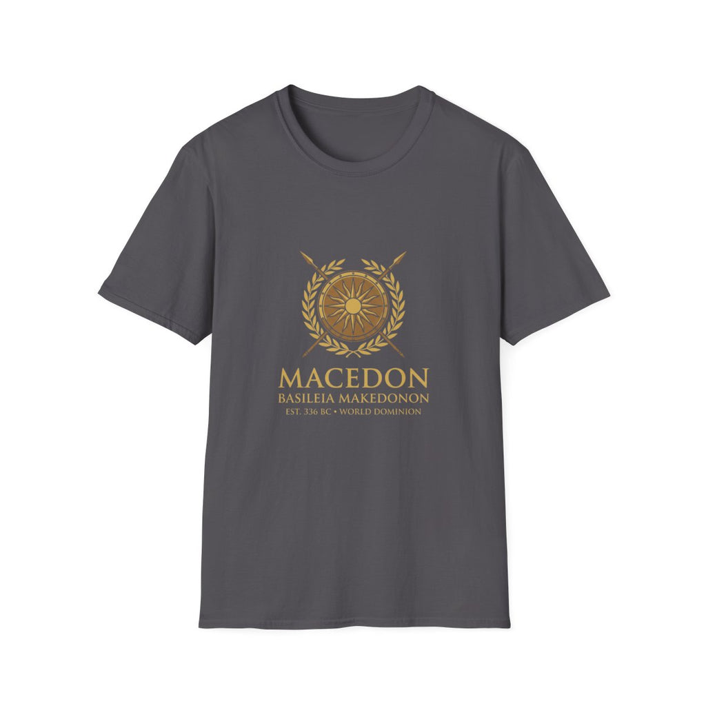 Macedonian Empire Crest T-Shirt - Charcoal front