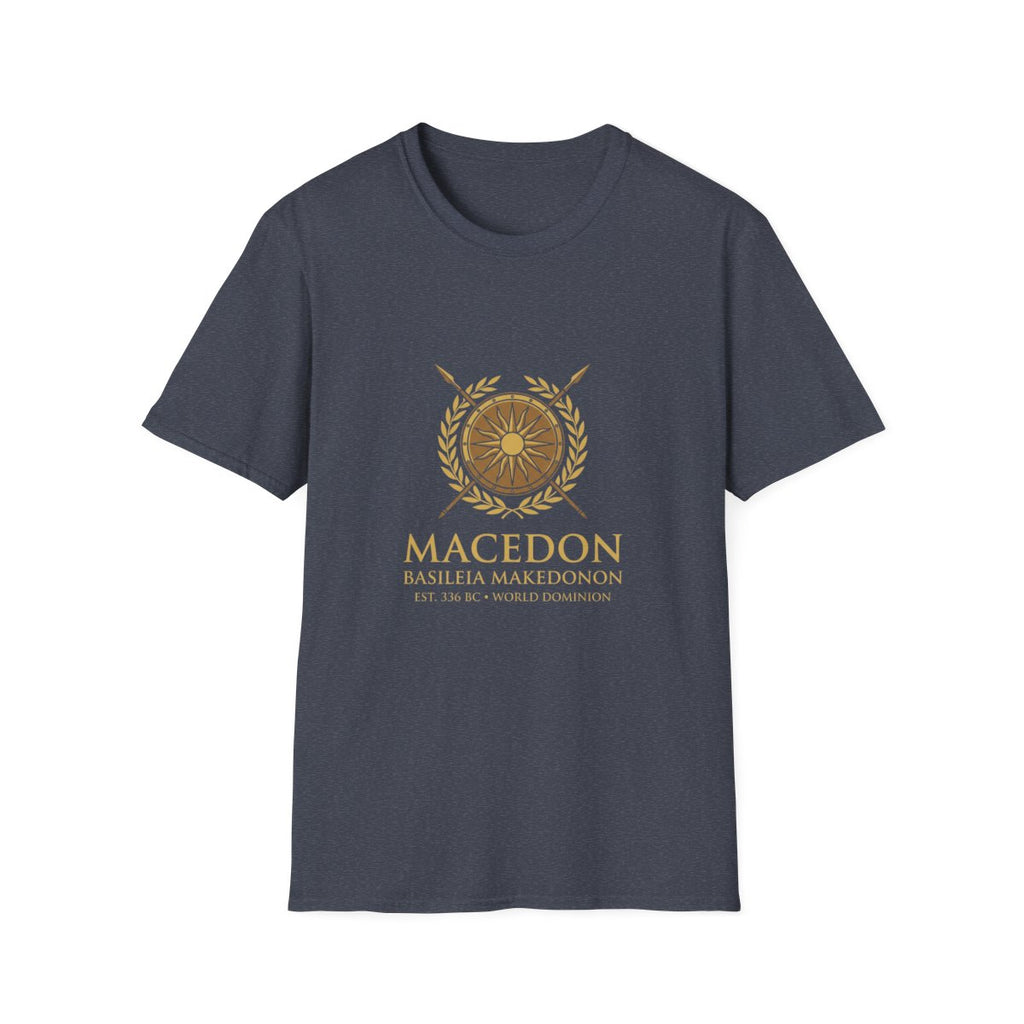 Macedonian Empire Crest T-Shirt - Heather Navy front