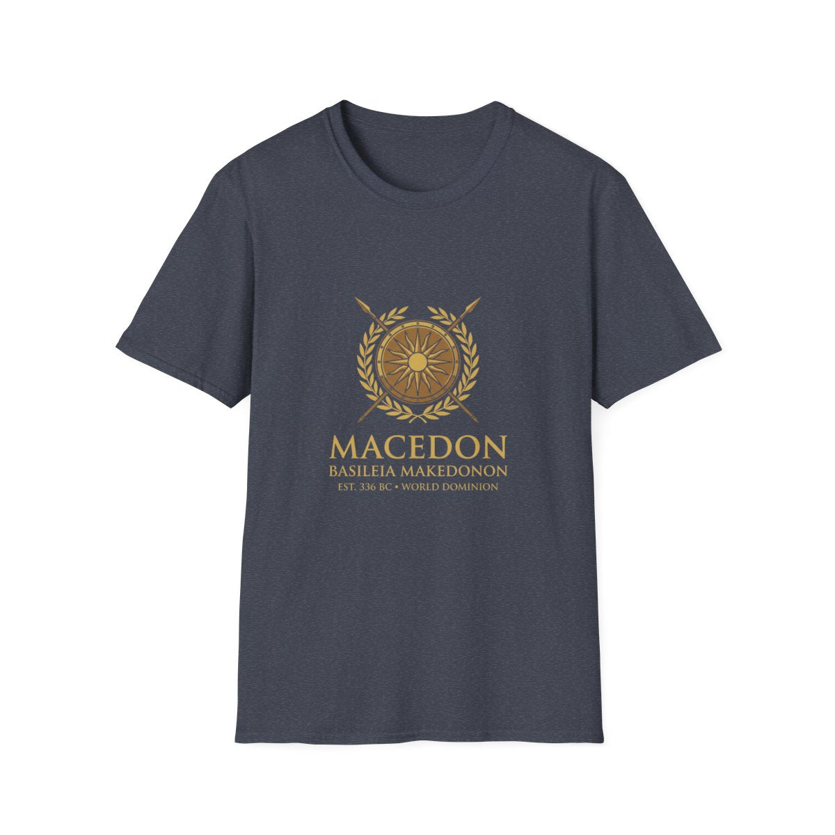 Macedonian Empire Crest T-Shirt - Heather Navy front