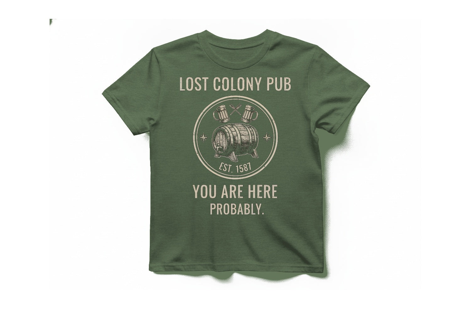 Lost Colony Pub T-Shirt - Military Green front