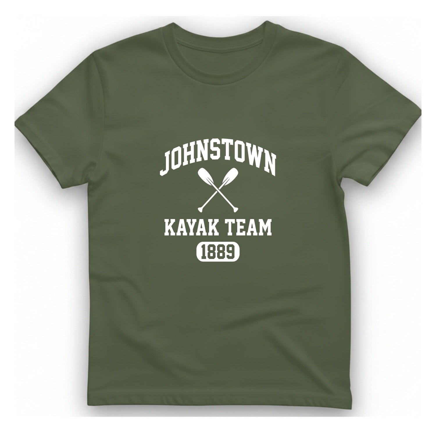 Johnstown Kayak Team T-Shirt - Military Green front