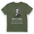 Burr Duel Review T-Shirt - Military Green front
