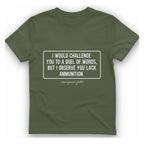 Duel of Words T-Shirt - Military Green front