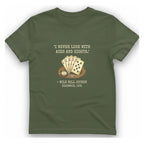 Dead Mans Hand Poker T-Shirt - Military Green front