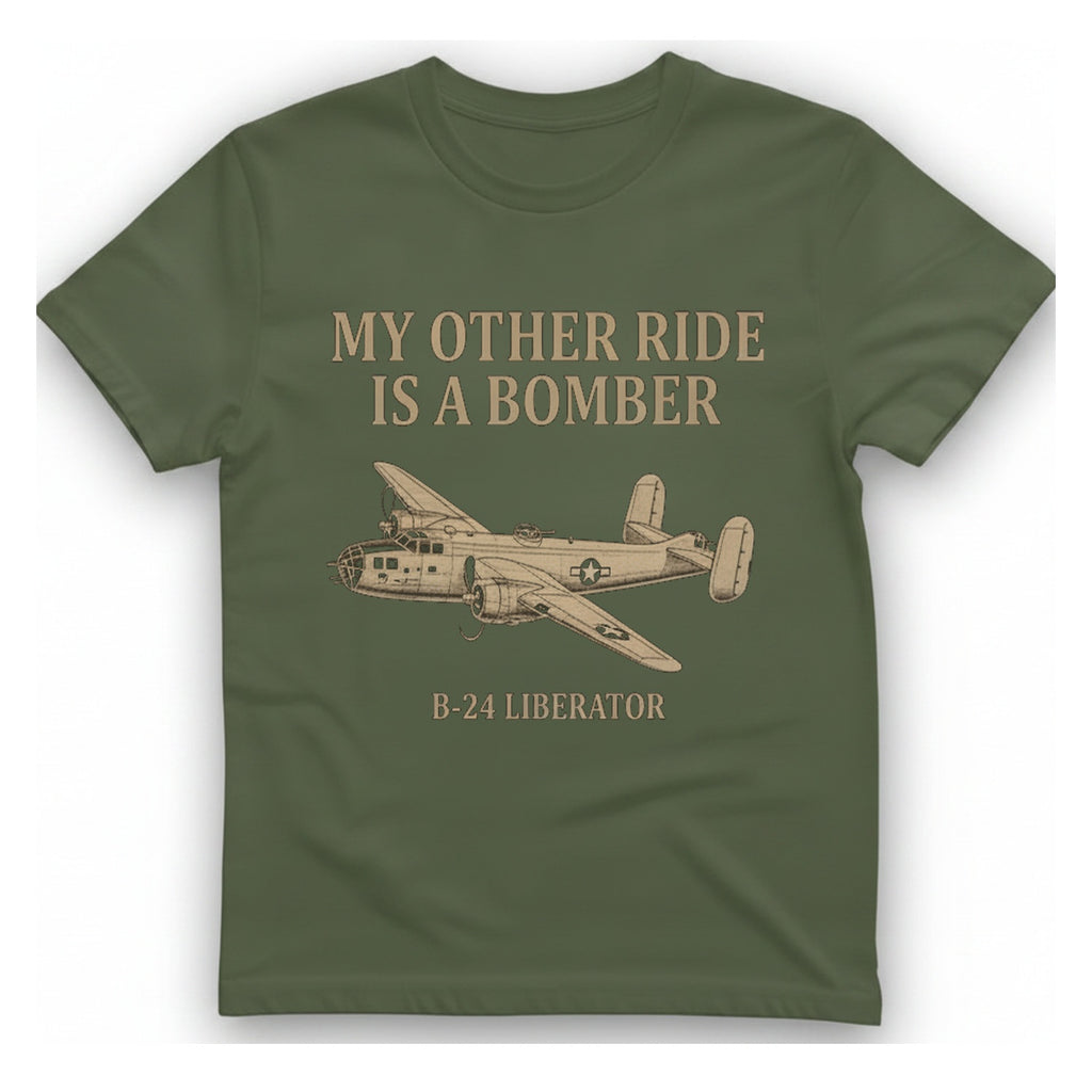 B Liberator Bomber T-Shirt - Military Green front