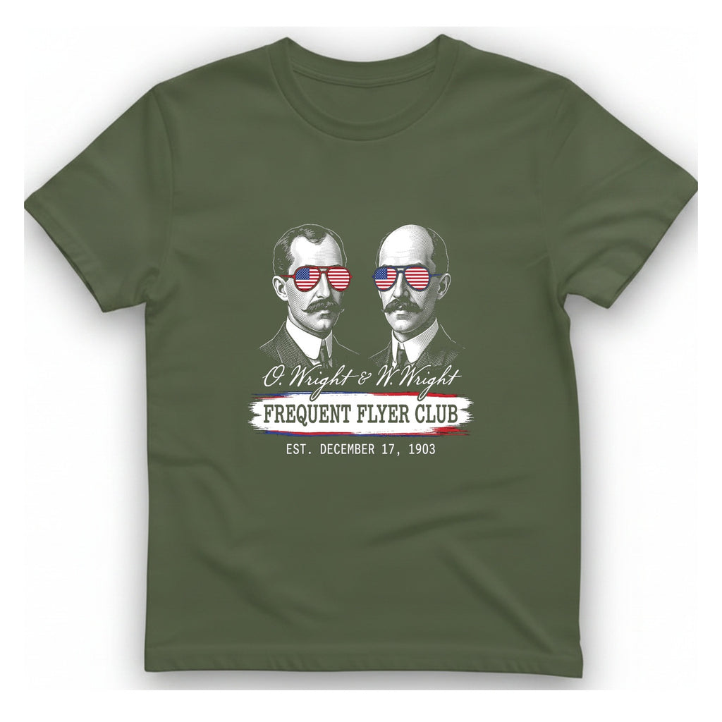 Wright Brothers Frequent Flyer T-Shirt - Military Green front