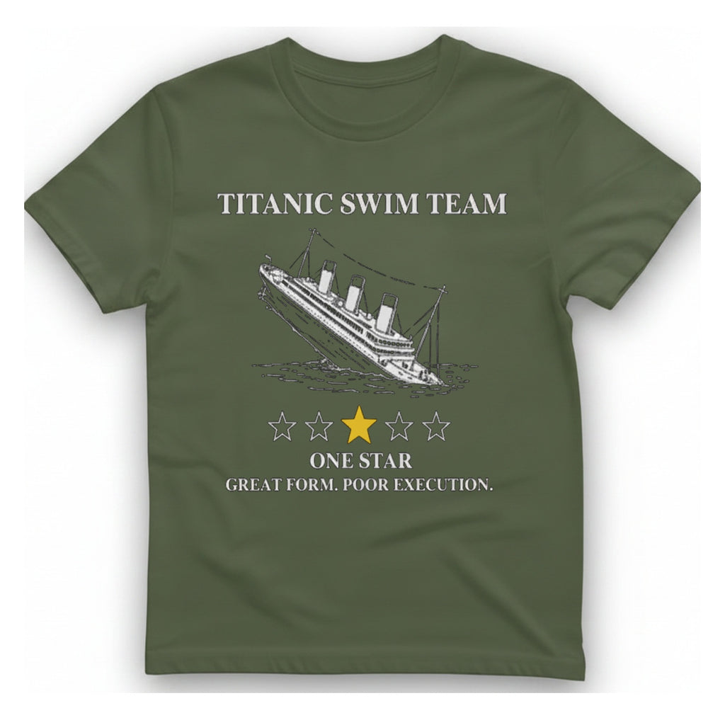 Titanic Swim Team T-Shirt - Military Green front