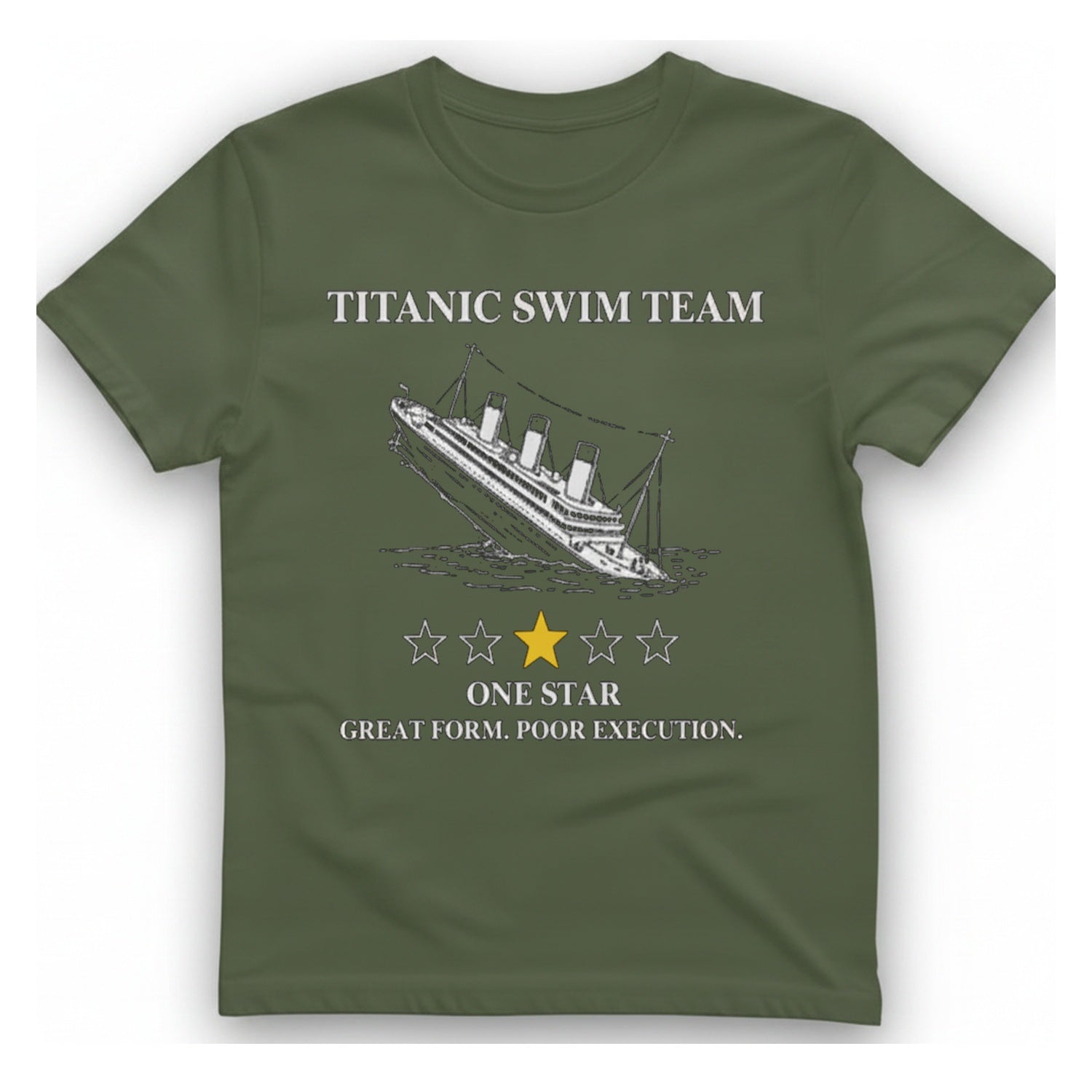 Titanic Swim Team T-Shirt - Military Green front