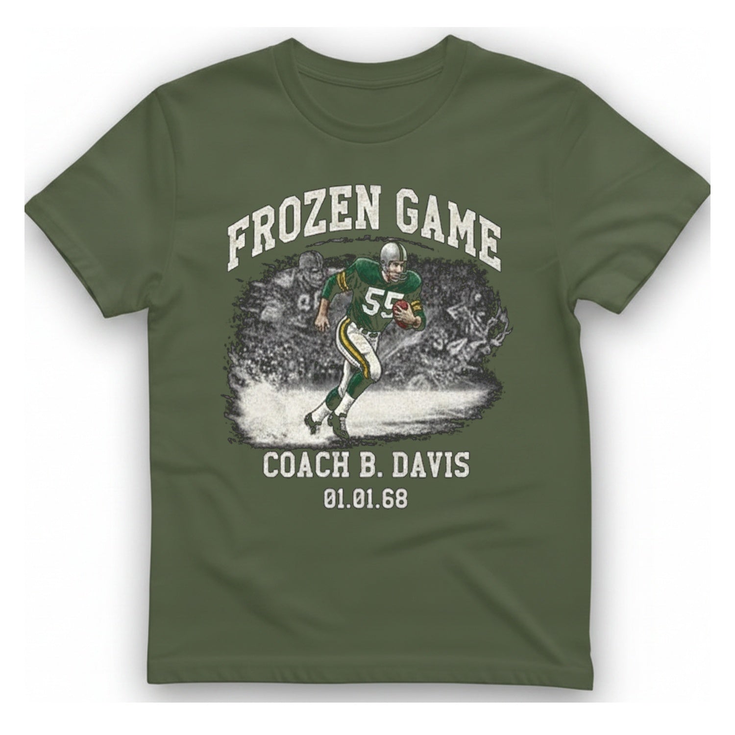 Frozen Game Coach Davis T-Shirt - Military Green front