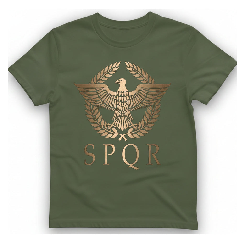 Roman Empire Spqr T-Shirt - Military Green front