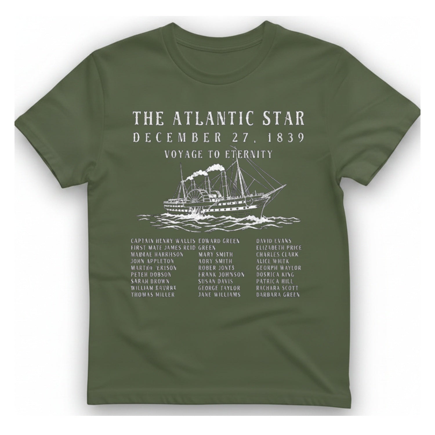 The Atlantic Star T-Shirt - Military Green front