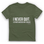 Confucius Never Quit T-Shirt - Military Green front